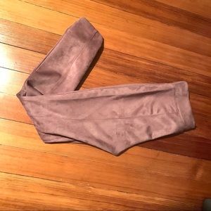 Pink Stevie suede-feel pants